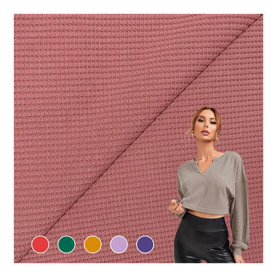 Eco Friendly Organic Cotton Recycled Polyester 3*3 Waffle Women Top Fabric
